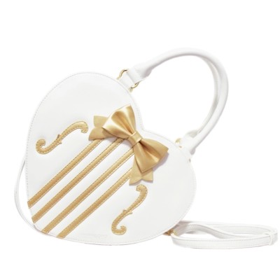 Morning Glory Violin Embroidered Heart Shaped Bag(Limited Stock/5 Colours/Full Payment Without Shipping)